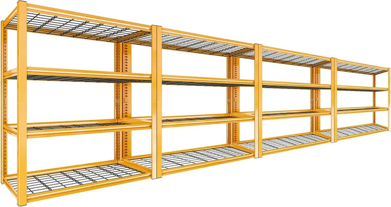 REIBII 40" W Garage Shelving 2240 LBS Storage Shelves Adjustable Heavy Duty Shelving 4 Tier Metal Shelves for Storage for Garage Kitchen Pantry Warehouse Basement 40" W × 19.5" D × 59.5" H, 4 Pack by GreenHaven Gardens