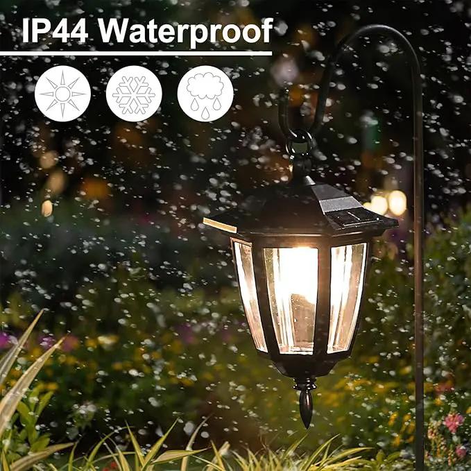 Dynaming 6 Pack Solar Hanging Lights Outdoor, Solar Powered Garden Decorative Lanterns with 6 x 38 Inch Shepherd Hooks, Waterproof Landscape Lighting for Lawn Patio Yard Pathway Driveway, Warm White by GreenHaven Gardens