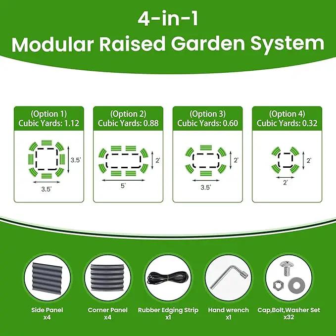 Raised Garden Bed 5x2x1.4 Ft Planter Box for Outdoor - Zinc-Aluminum-Magnesium Stainless Steel Durable Metal Garden Beds Kit for Vegetables, Flowers, Herbs and Succulents (Deep Grey) by GreenHaven Gardens