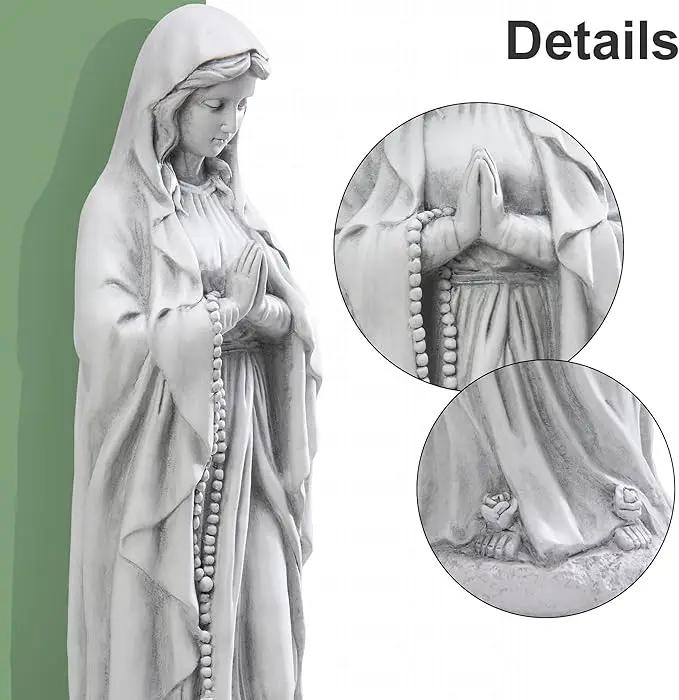 TOETOL Virgin Mary Praying Statue 29.9 Inch Tall Outdoor Garden Religious Decorations Statue Clearance for Home Yard Patio Lawn Hallway Decor Sculpture Magnesium Oxide Stone