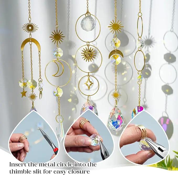 H&D HYALINE & DORA 215pcs DIY Crystal Suncatcher Kits for Adults Art Crafts Set with Rainbow Maker Prisms Pendant Sun Catchers Hanging Decor for Window Garden Wedding, Gold by GreenHaven Gardens
