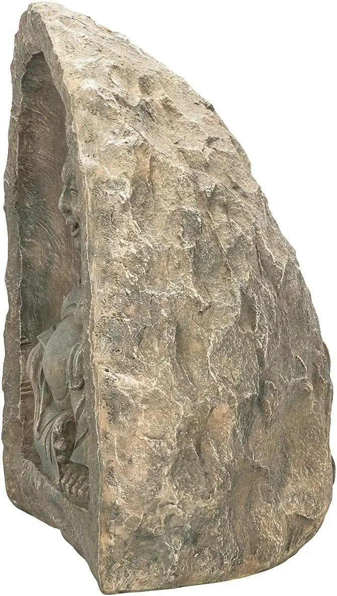 Design Toscano Great Sanctuary Grotto Asian Man Garden Niche Statue, 20 inches wide, 19 inches tall, Cast Stone Resin, Sandstone Finish by GreenHaven Gardens