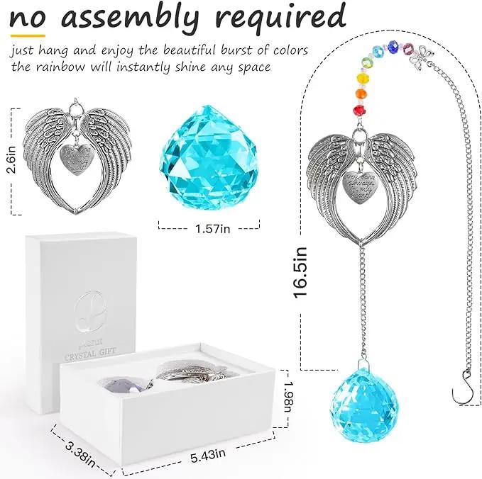 Memorial Gifts for Loss of Loved One Unique Sympathy Gifts Rainbow Sun Catcher Indoor Window Hanging Crystal Prism Grief Bereavement Gifts Ideas for Who Loss of Mom Dad (Sky Blue) by GreenHaven Gardens
