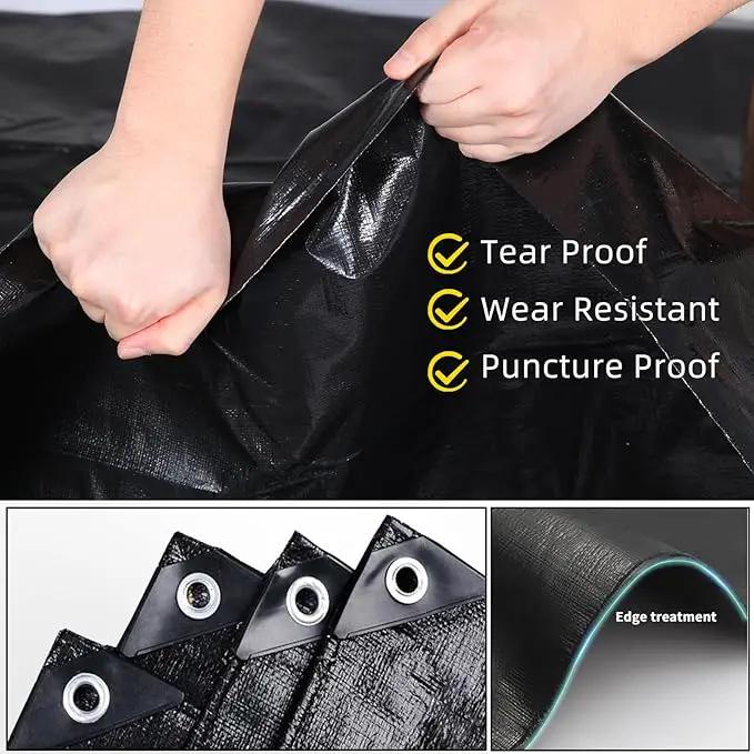 TEZONG Pond Liner,8x10Ft Pond Liners for Outdoor,28Mil Black Koi Fish Pond Liners,Reinforced Pond Underlayment for Ponds,Water Gardens,Waterfall by GreenHaven Gardens