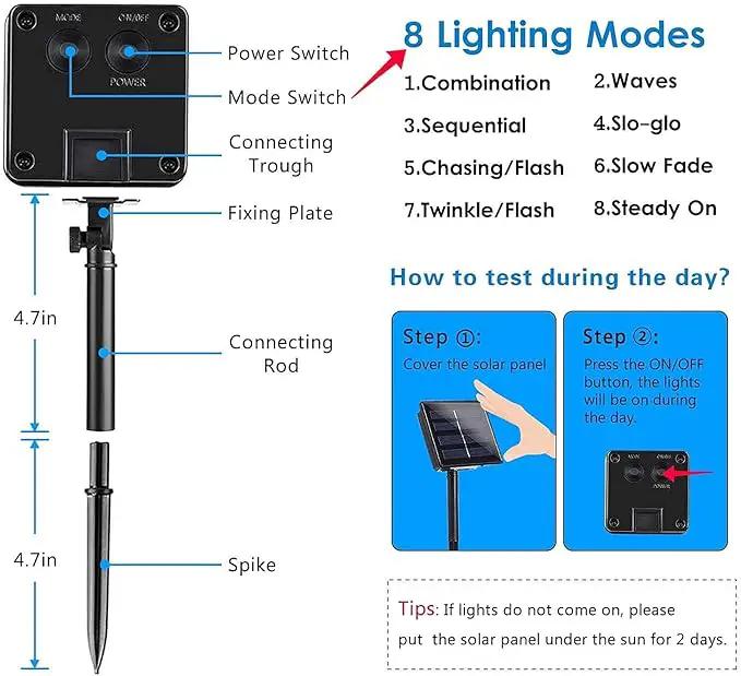 Blue 2-Pack 100 LED 64FT Crystal Globe Solar Christmas Lights, Outdoor Waterproof Solar String Lights with 8 Lighting Modes, Solar Outdoor Decorations for Tree Garden Patio Party Wedding Christmas by GreenHaven Gardens