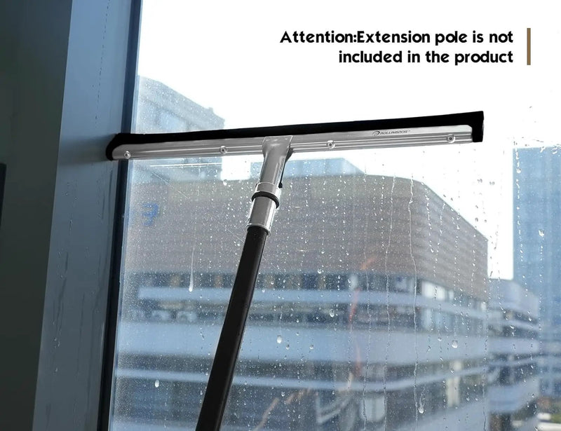 ROLLINGDOG 17.5" Foam Floor Squeegee with Dual EDPM Blades Attachable Extension Pole for Window,Floors and Tile Cleaning by GreenHaven Gardens