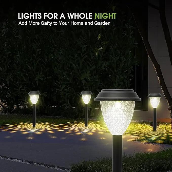 GOODFOEVER Solar Pathway Lights Outdoor, 10 Pack Solar Powered Garden Light Waterproof, Auto On/Off Solar Yard Lights for Lawn Patio Walkway Driveway Decor Landscape Lighting by GreenHaven Gardens