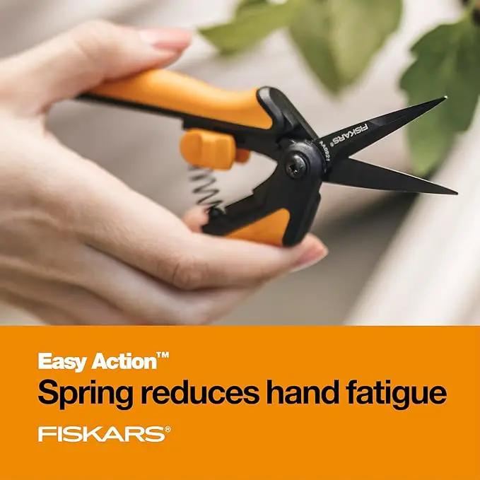 Fiskars Pruning Snips - 6" Garden Shears with Comfort Grip and Spring Action - Sharp and Precise Non-Stick Steel Blades - Quality Pruning Shears for Plants in Grow Tents and Hydroponics - 2 Pack by GreenHaven Gardens