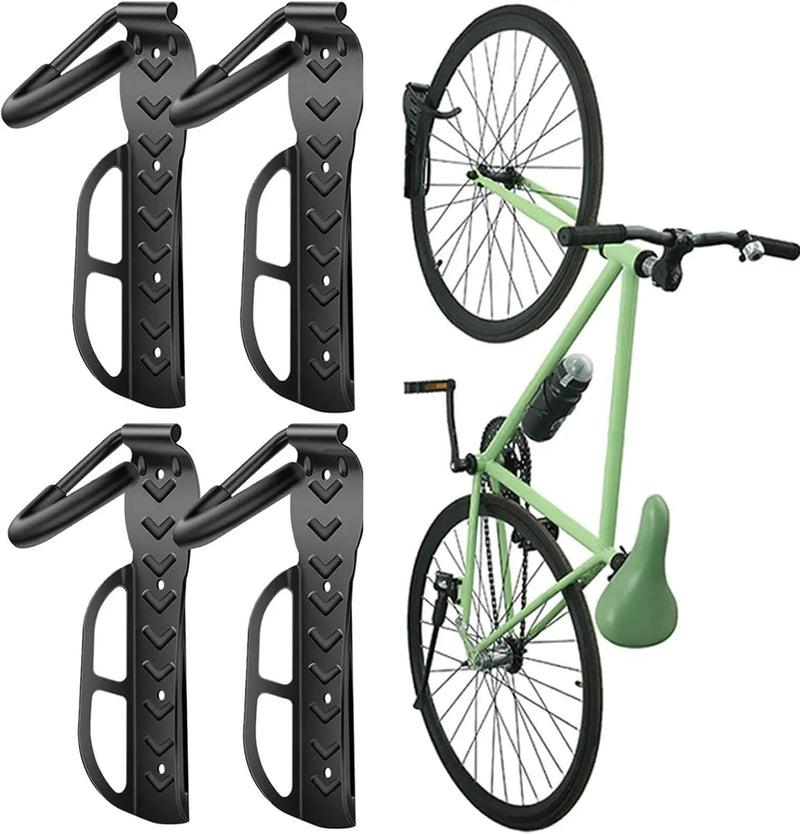 Wallmaster Bike Storage Rack for Garage, Wall Mount Bicycles Hanger, 4-Pack Bike Storage System Vertical Bike Hooks by GreenHaven Gardens
