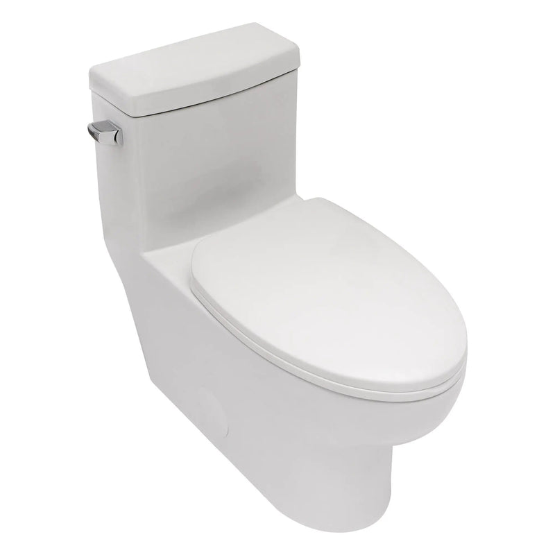 Modern Ceramic 1 Piece Toilet With Single Flush And Soft Closing Seat - White by HouseOfZazla