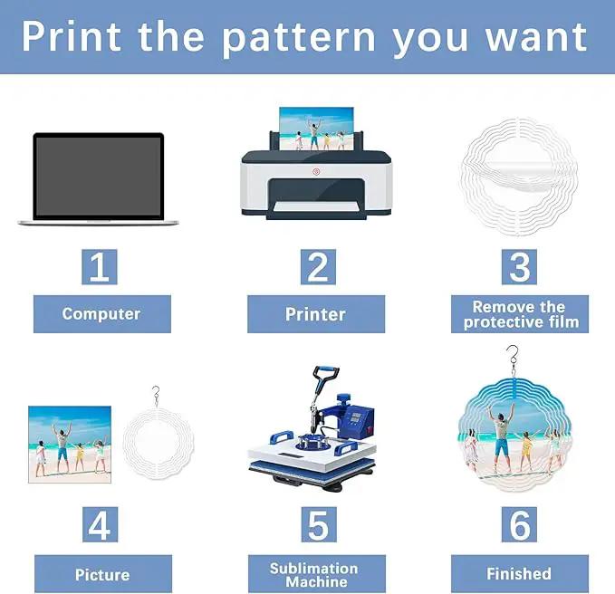 8 Pcs Sublimation Wind Spinner Blanks 8 Inch Bulk Aluminum Metal Sublimation Blanks Product Heat Press Transfer Outdoor Garden Decoration Sublimation Blank Wind Spinners for DIY Gift by GreenHaven Gardens