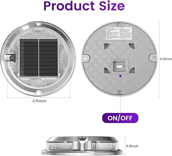 Quntis RGB Solar Deck Lights 8 Pack, 11 Lighting Modes Solar Driveway Lights Outdoor Waterproof IP68, Step Lights for Outside Stair Pathway Walkway by GreenHaven Gardens