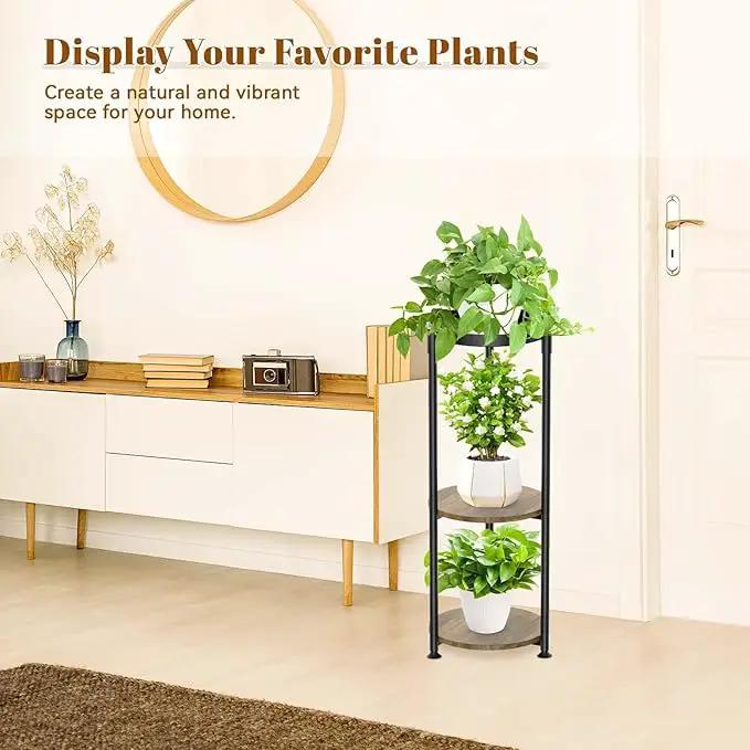 KMOTASUO 3 Tier Tall Metal Plant Stand, 35 Inch Plant Stands Indoor Outdoor, Rustproof Flower Pot Holder Display Rack for Corner Patio Garden Balcony Living Room by GreenHaven Gardens