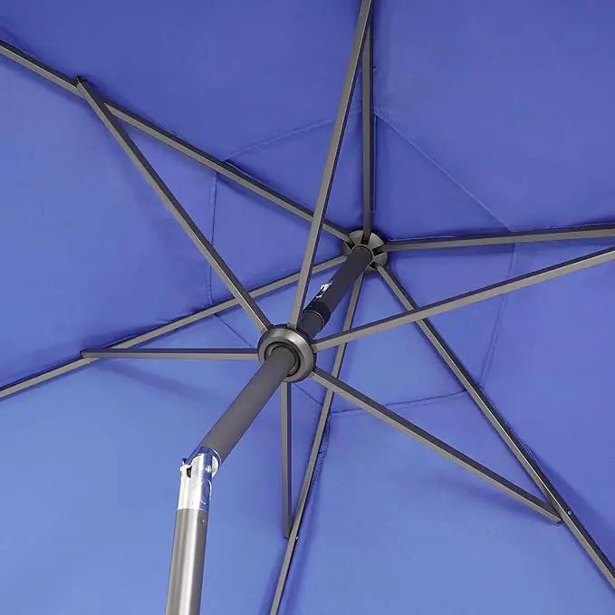 CROWN SHADES 9 Ft Patio Umbrella - Polyester Outdoor Umbrella with 30° Push Button Tilt, Patented Edge Connection Windproof Design for Patio, Pool, Garden & Table, UV Resistent by GreenHaven Gardens