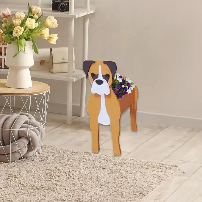 Boxer Dog Planter Plant Pots,Cute Garden Dog Flower Planter,Dog Planters Birthday Gifts for Women,Office,Indoor/Outdoor Decor（9.45 * 8.54 * 13.23in） by GreenHaven Gardens
