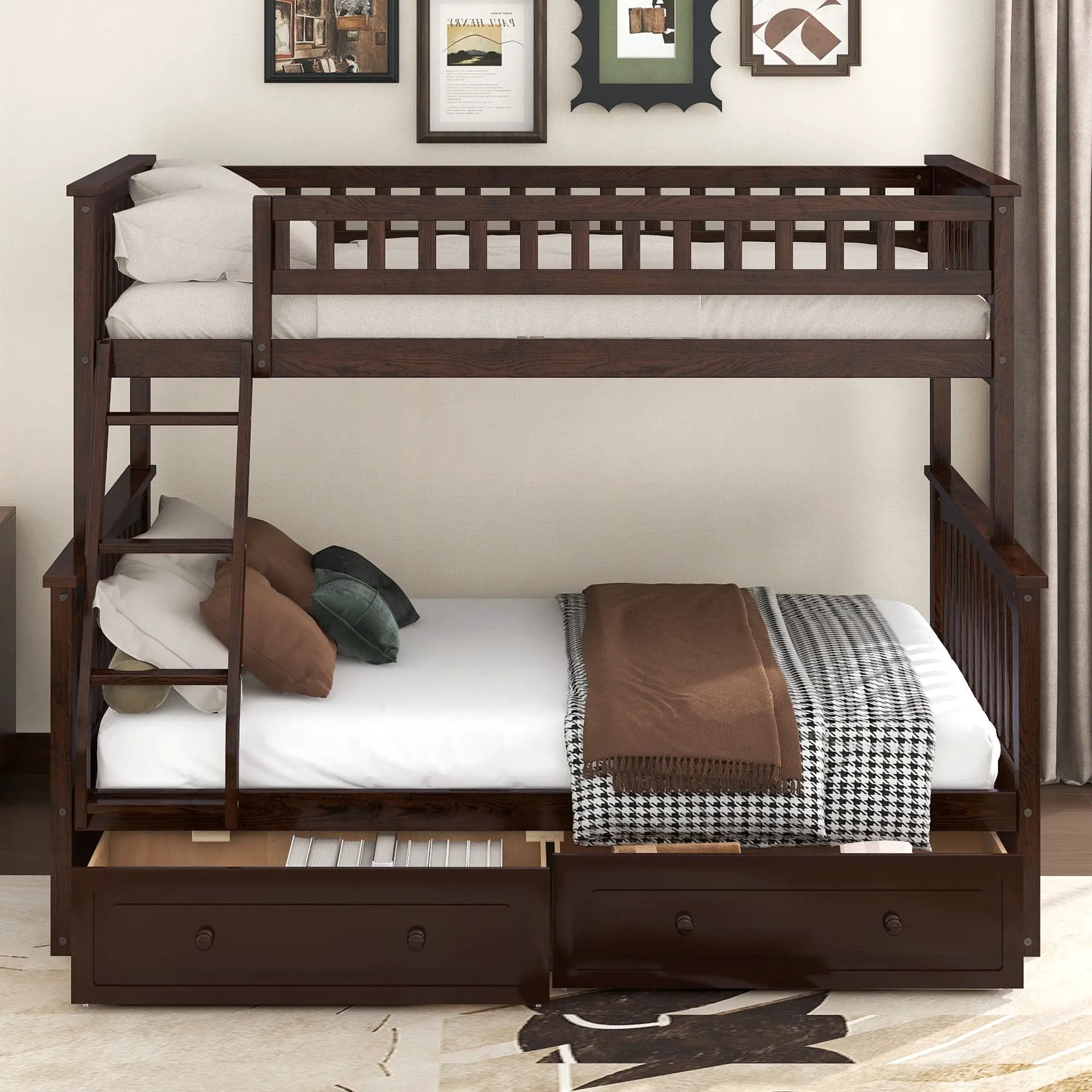 Bunk Bed With Drawers, Convertible Storage Bed by Unique Piece Furniture