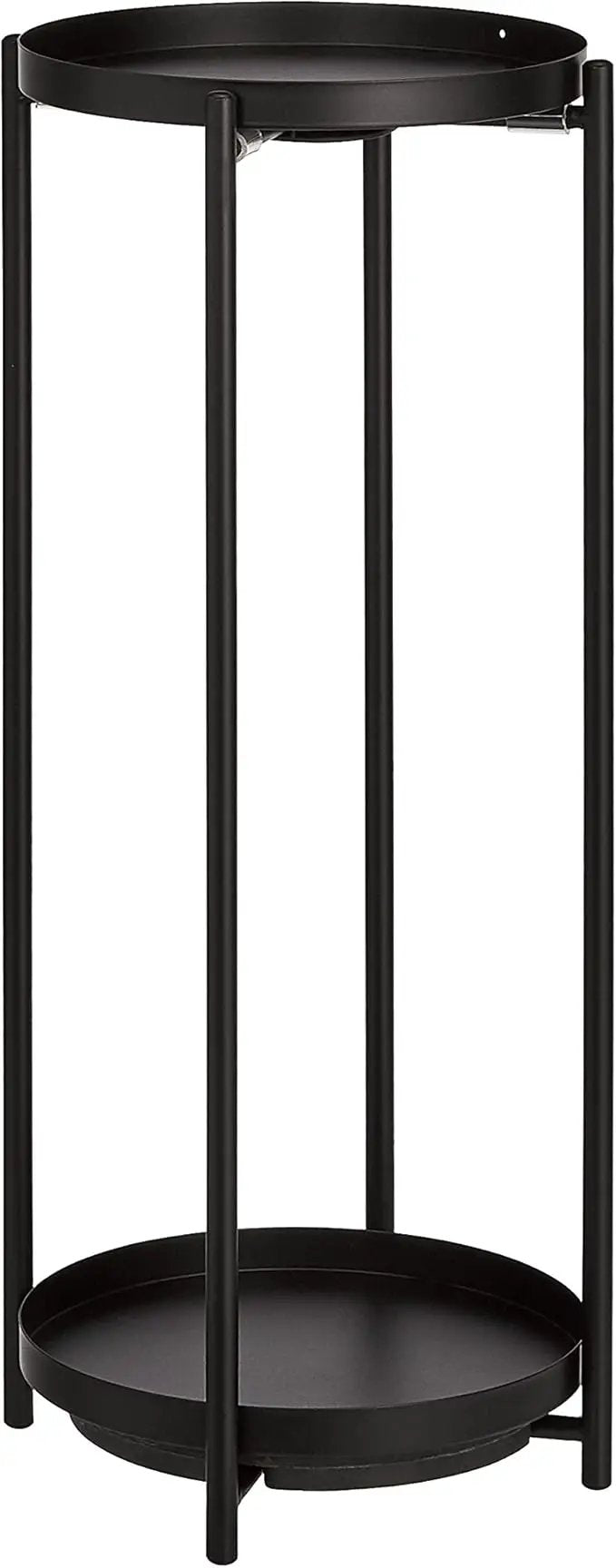 Amazon Basics Two-Tier Metal Metal Round Plant Stand, Black by GreenHaven Gardens