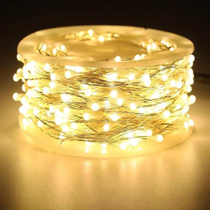 RUICHEN Warm White Dimmable Fairy Lights Plug in, Super Long 165 Ft 500 LED Twinkle String Lights with Remote, Waterproof Silver Wire Firefly Lights for Christmas Wedding Party Bedroom Patio Garden by GreenHaven Gardens