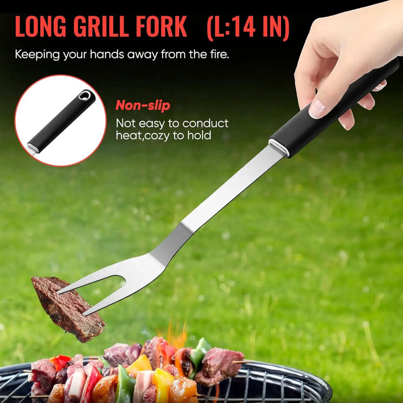 BBQ Accessories Grill Tools Set,Stainless Steel Barbecue Grill Accessories for Outdoor Grill,Professional Barbecue Utensils Grilling Accessories for Camping/Backyard,Grilling Gifts for Men/Women by GreenHaven Gardens