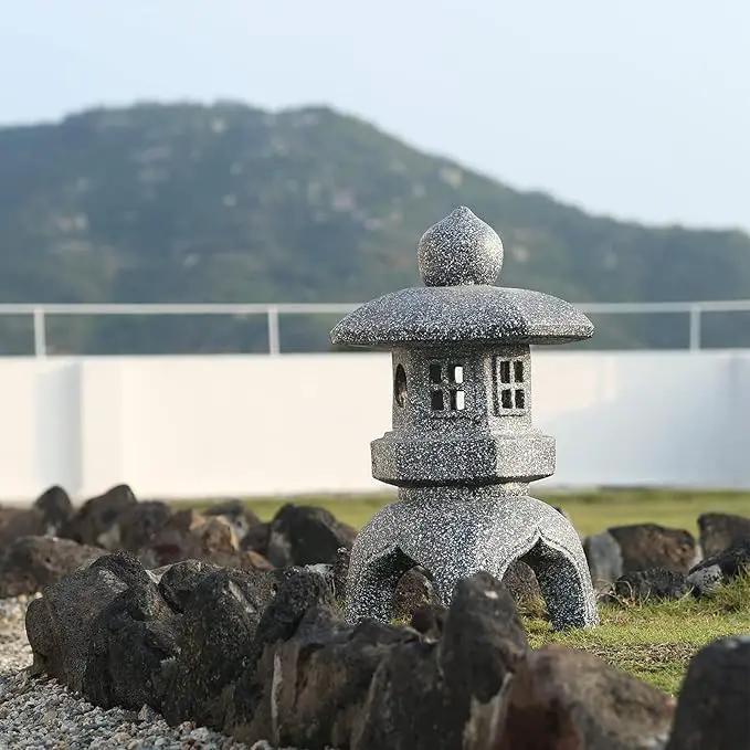 Pagoda Garden Statue Outdoor Figurine Lights Solar Powered LED Garden Decor Pagoda Light Asian Lantern Outdoor Decorations Home Tranquil Resin Waterproof Decor Lawn Yard by GreenHaven Gardens