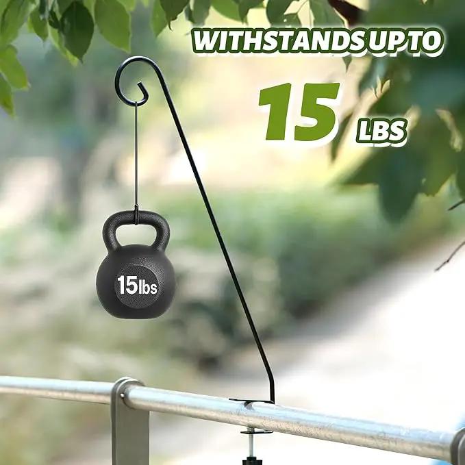 MIXXIDEA 2 Packs Heavy Duty Deck Rail Pole Deck Hook, Extensible and Adjustable Deck Hook for Hanging Bird Feeder, Plants, Suet Baskets,Wind Chimes,Lanterns by GreenHaven Gardens