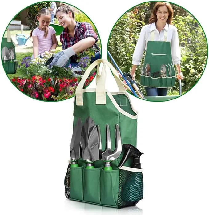 11-Piece Gardening Tool Set, Garden Tool Kit with Tote Bag, Adjustable Apron, and Gardening Accessories, Perfect Gardening Gifts for Women and Men by GreenHaven Gardens