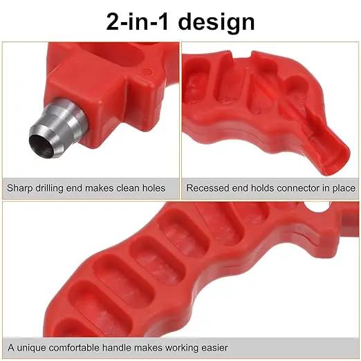 HARFINGTON 2-in-One Drip Irrigation Tubing Hole Punch 8mm for 1/4 Inch Fitting and Emitter Insertion Drip Tube Hole Punch Fitting Insertion Tools for Laying Branch Drip Pipes, Red by GreenHaven Gardens