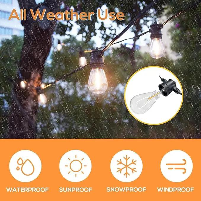 SUNTHIN Outdoor String Lights, 144ft(3 Pack 48ft) Patio Lights with LED Shatterproof Bulbs, Hanging for Outside, Garden, Backyard, Deck, Porch, Bistro, Pool, Party by GreenHaven Gardens