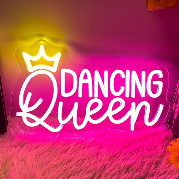 Dancing Queen Neon Sign, Dimmable LED Neon Lights for Wall Decor Neon Light Up Signs for Bedroom Dancing Party Bar Club Birthday Party Decoration Gift for Girl Kid lover by GreenHaven Gardens
