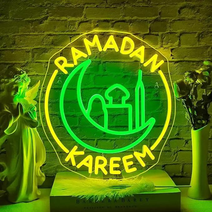 Ramadan Kareem Neon Sign Ramadan Decoration Neon Signs for Wall Decor Dimmable Ramadan Mubarak Neon Lights LED Light Up Sign for Islamic Bedroom Living Room Ramadan Celebration Gift Muslim Party by GreenHaven Gardens