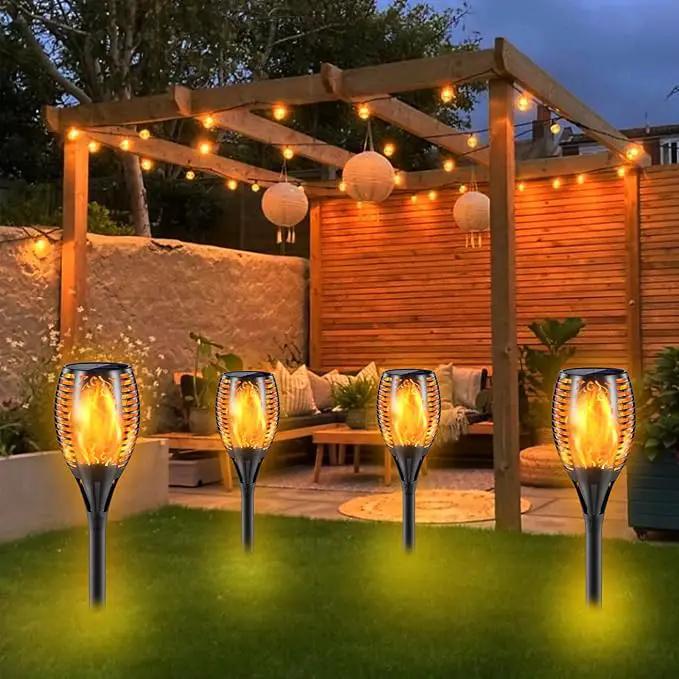 Upgraded Larger Solar Torch Lights, 43" Flickering Flame Solar Lights, Waterproof Outdoor Solar Landscape Decoration Lighting 96 LED Auto On/Off Garden Patio Yard Pathway,Black 1 Pack (1) by GreenHaven Gardens