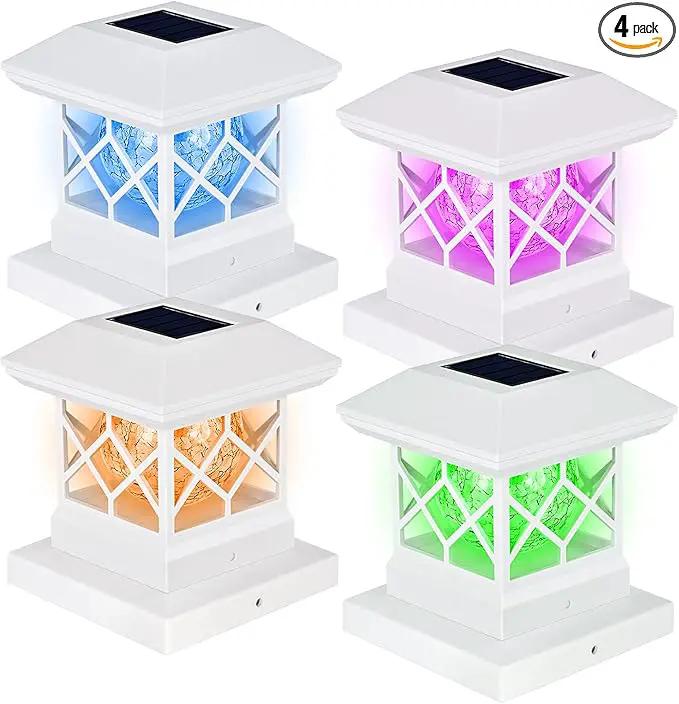 TWINSLUXES Solar Post Cap Light Outdoor, Waterproof LED Fence Post Solar Light, Solar Post Light, 3.5x3.5/4x4/5x5 Post for Patio, Deck Garden Decoration, Wooden or Vinyl Fence Deck Post by GreenHaven Gardens