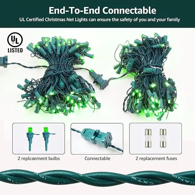 Led Christmas Net Lights Outdoor Christmas Decorations 120Led 6Ftx4Ft Connectable Waterptoof Mesh Net Lights for Trees Bushes Wedding Garden Outdoor Christmas Decorations (Green) by GreenHaven Gardens