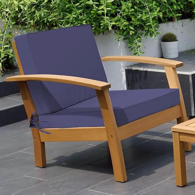 Outdoor Deep Seat Cushion Set 19" x 19", Water Repellent & Fade Resistant Cushion for Patio Furniture, Back & Seat Cushion with Removable Covers for Sofa, Couch, Navy by GreenHaven Gardens