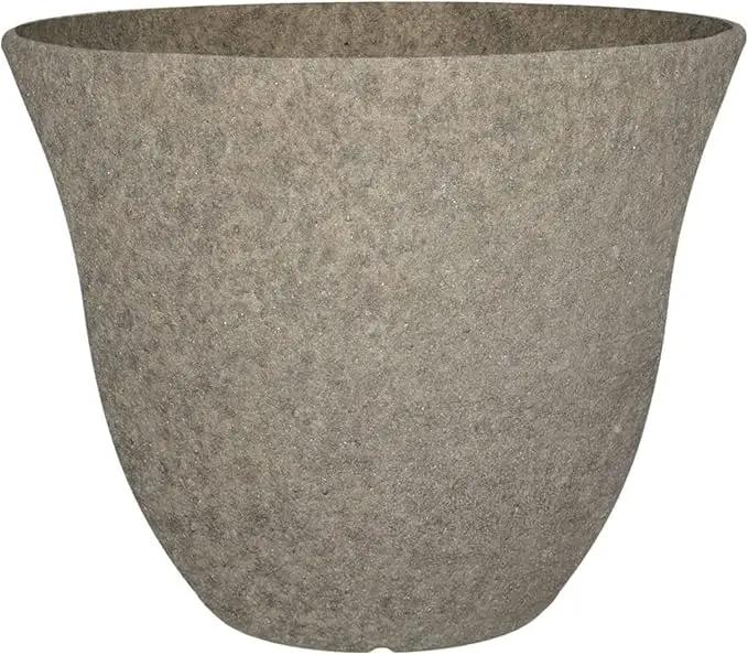 Classic Home and Garden Honeysuckle Resin Flower Pot Planter, Stone Grey, 13" by GreenHaven Gardens