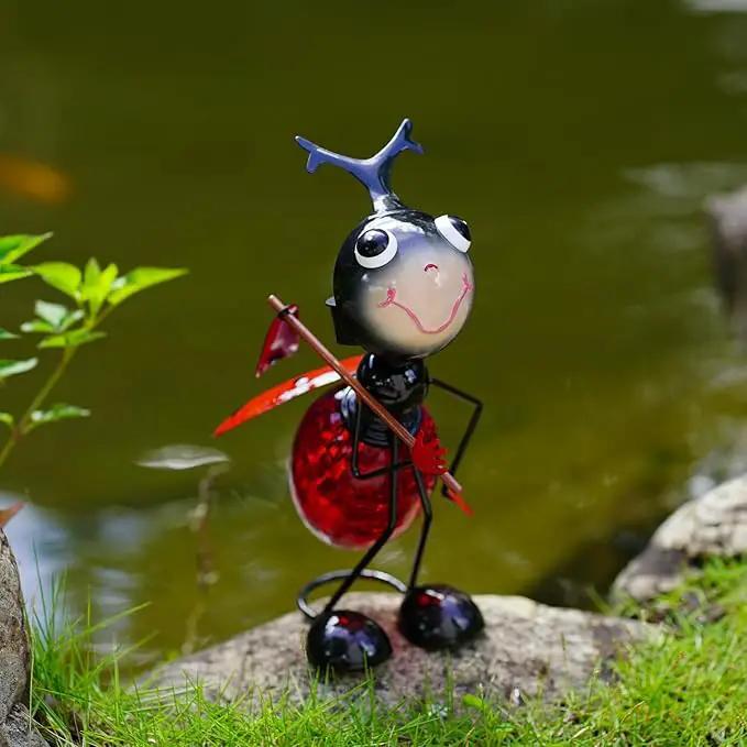 Solar Ladybug Garden Lantern Waterproof LED Ladybug Solar Lights Outdoor Decorative Tabletop Lanterns Lamp for Yard Patio Table Decoration by GreenHaven Gardens