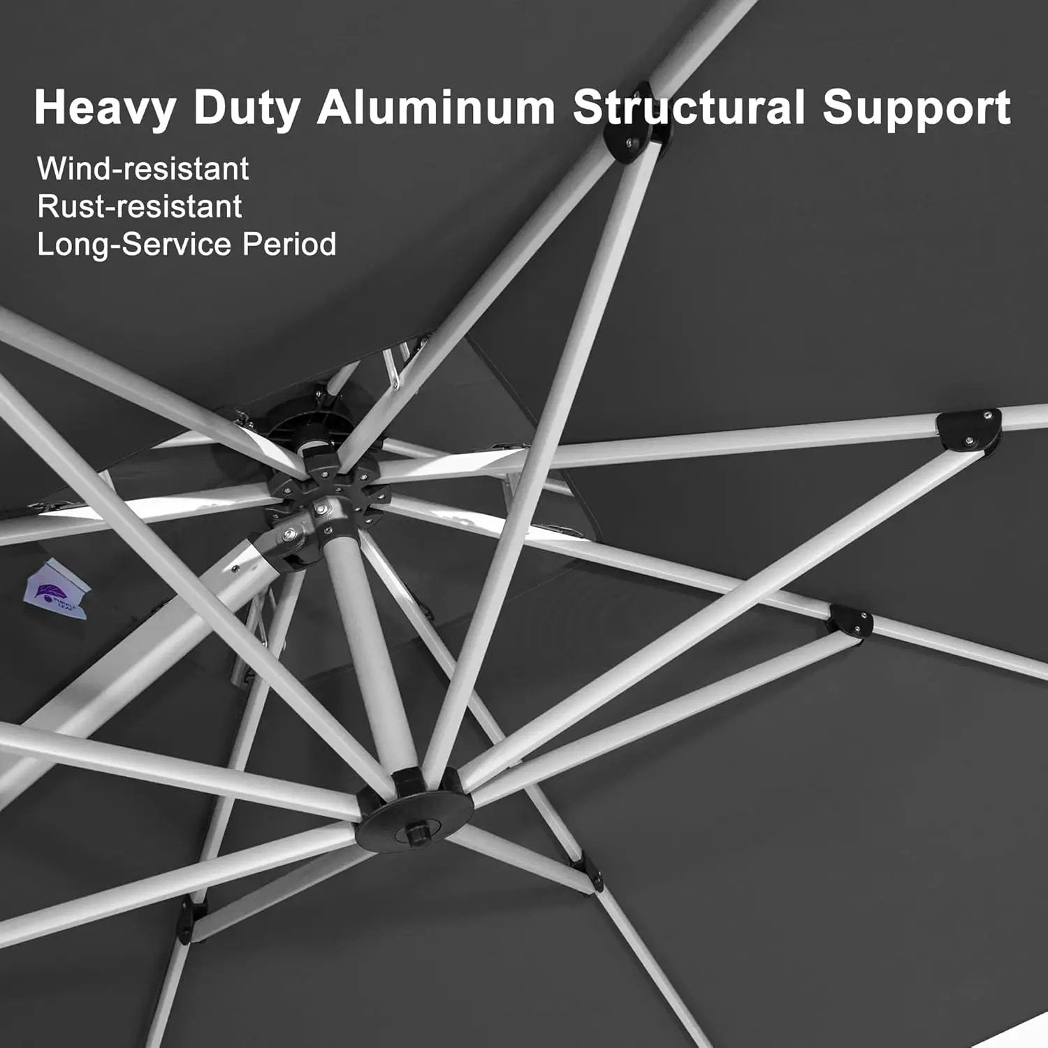 PURPLE LEAF 11 Feet Patio Umbrella Outdoor Round Umbrella Large Cantilever Umbrella Windproof Offset Heavy Duty Sun for Garden Deck Pool Patio, Grey by GreenHaven Gardens