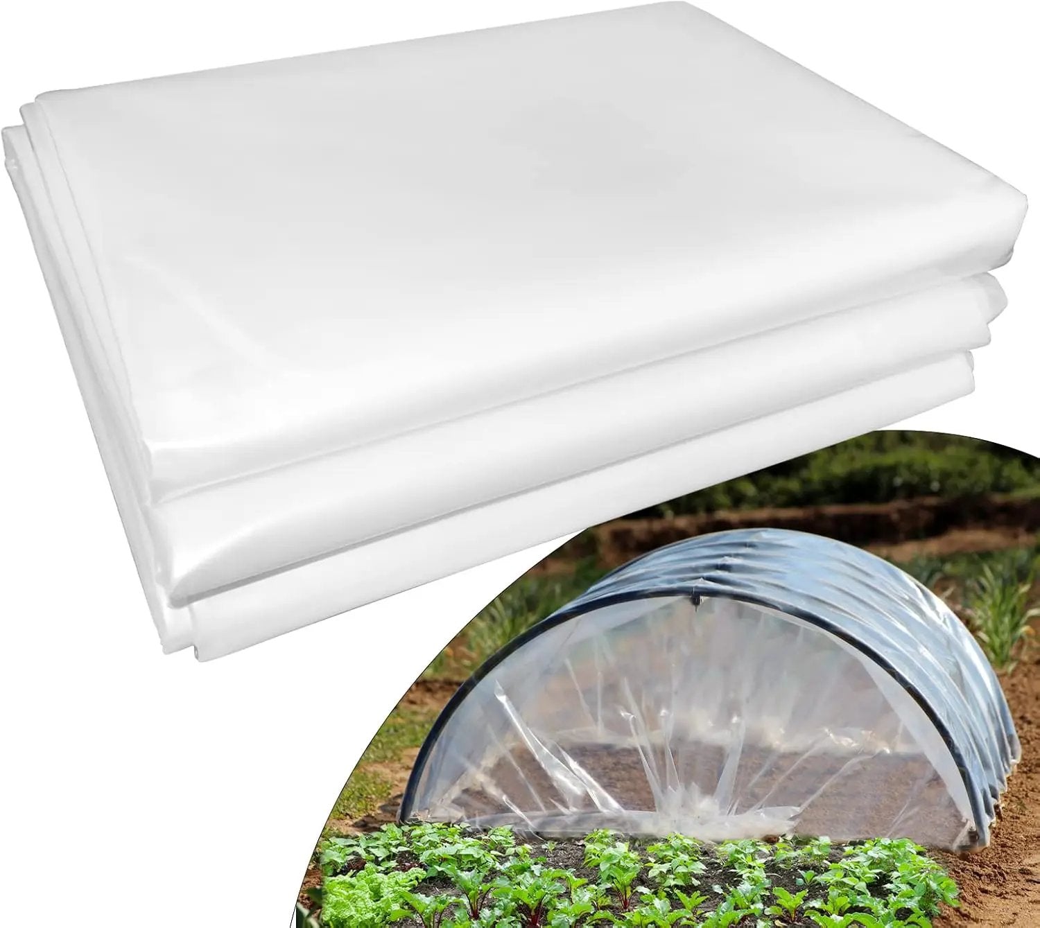6 mil Greenhouse Plastic Film Sheeting Cover 12 x 26 Ft UV Resistant Clear Polyethylene Film Green House Hoop Farm Plastic Cover for Gardening, Farming, Agriculture by GreenHaven Gardens