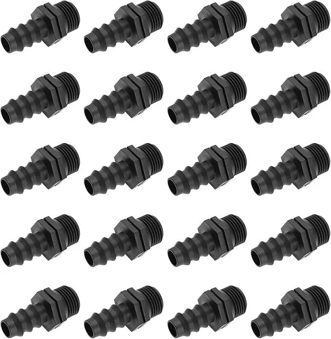 SING F LTD 20pcs 16mm to 1/2 Inch Couplings Irrigation Hose Connector Garden Hose Connector Kit Barb Connector for Drip Irrigation System Garden Pipe Fitting by GreenHaven Gardens