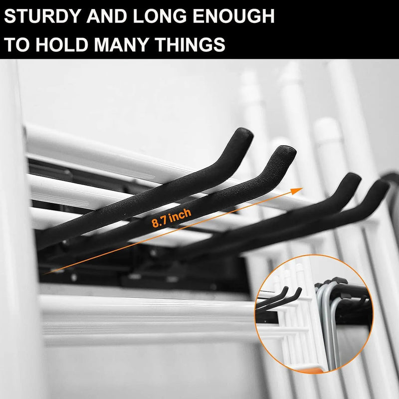 Wallmaster Garage Storage Organization Wall Mount, Garden Tool Rack Organizer Heavy Duty Folding Chair Hangers with 12 Adjustable Hooks 96inch Tracks Max Load 900lb by GreenHaven Gardens