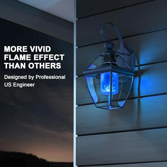 Hompavo 【Upgraded】 LED Flame Light Bulbs, Purple Flickering Light Bulbs with Upside Down Effect, E26/E27 Flame Bulb for Halloween Christmas Party Indoor and Outdoor Home Decoration (4 Pack) by GreenHaven Gardens