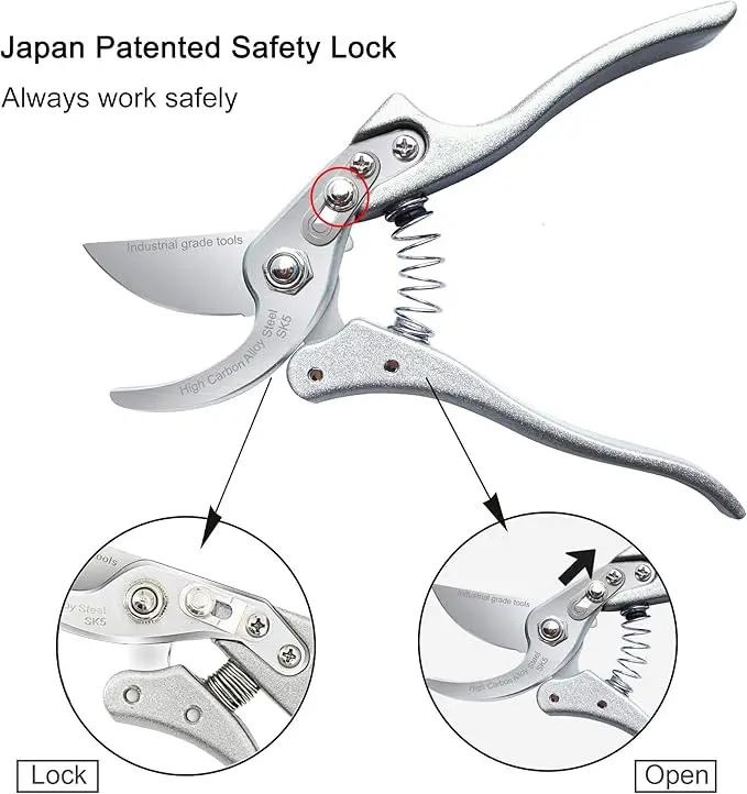 TONMA Pruning Shears for Gardening [Made in Japan] 8 Inch Bypass Garden Scissors Secateurs, Premium Japanese Gardening Tools Hand Pruner Clippers with Ergonomic Handle by GreenHaven Gardens
