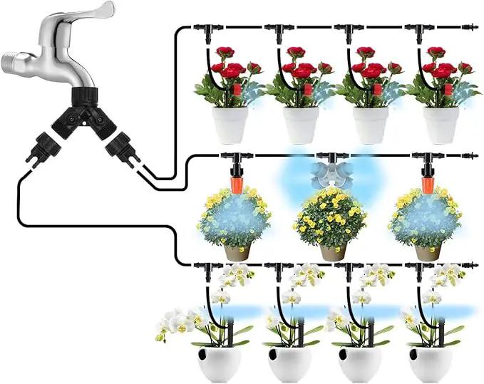 Garden Irrigation Kit,131ft 1/4" Drip Irrigation Kit Garden Irrigation System with Adjustable Nozzle Dripper Automatic Irrigation Equipment Set for Garden,Greenhouse, Patio,Lawn by GreenHaven Gardens