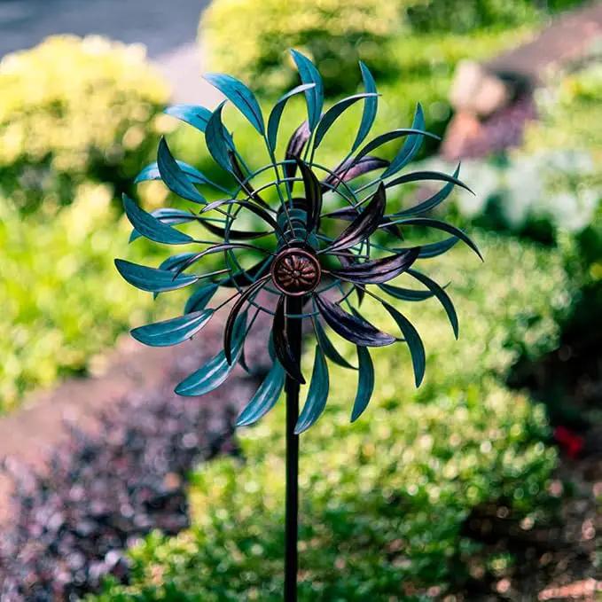 VEWOGARDEN 360° Outdoor Wind Spinner, Wind Sculpture Spinner with Metal Stake, Yard Art Decor for Patio, Lawn & Garden 63 * 13 by GreenHaven Gardens