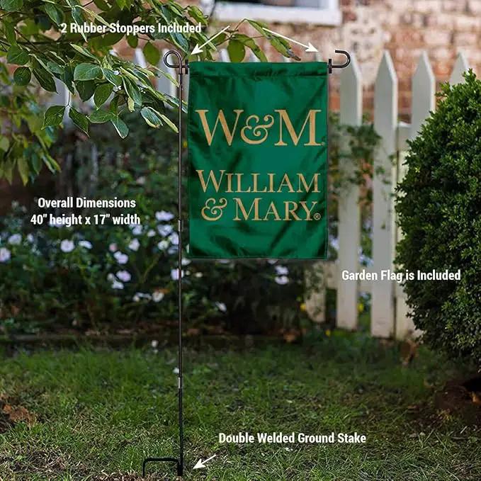 College Flags & Banners Co. William & Mary Tribe Garden Flag with Stand Holder by GreenHaven Gardens
