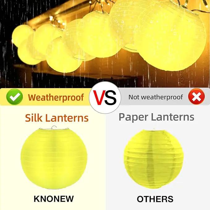 10 Pack Outdoor Silk Lanterns Decorative, 10inch Waterprooof Outside Indoor Chinese Hanging Round Lanterns for Weddings, Birthdays, Parties Decoration(Yellow) by GreenHaven Gardens