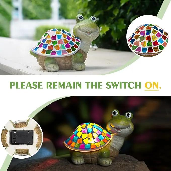 MININOVA Solar Mosaic Turtle Statues Outdoor Garden Decorations with Waterproof Mosaic Light Yard Lawn Porch Patio Home Ornaments Gifts for Women by GreenHaven Gardens