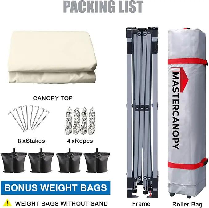 MASTERCANOPY Durable Pop-up Canopy Tent with Roller Bag (8x8, Beige) by GreenHaven Gardens