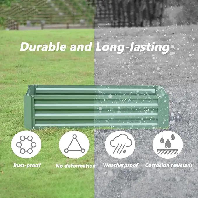 Aoodo 4 x 2 x 1 ft Raised Garden Bed for Patio Garden Lawn, Bed Only, Set of 2 by GreenHaven Gardens