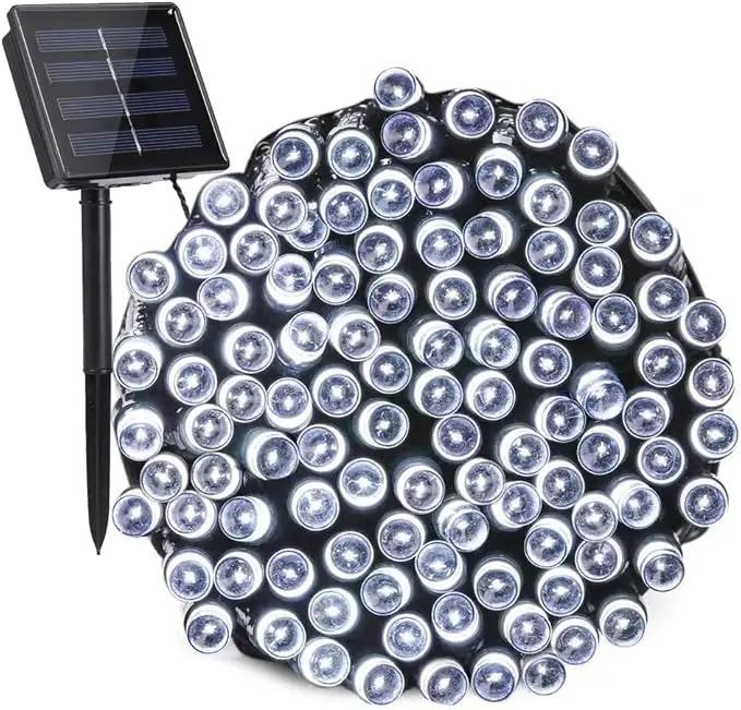 Toodour Solar Christmas Lights, 72ft 200 LED 8 Modes Outdoor Christmas String Lights, Waterproof Solar Fairy Lights for Christmas Tree, Fence, Holiday, Party, Balcony, Christmas Decor - White by GreenHaven Gardens